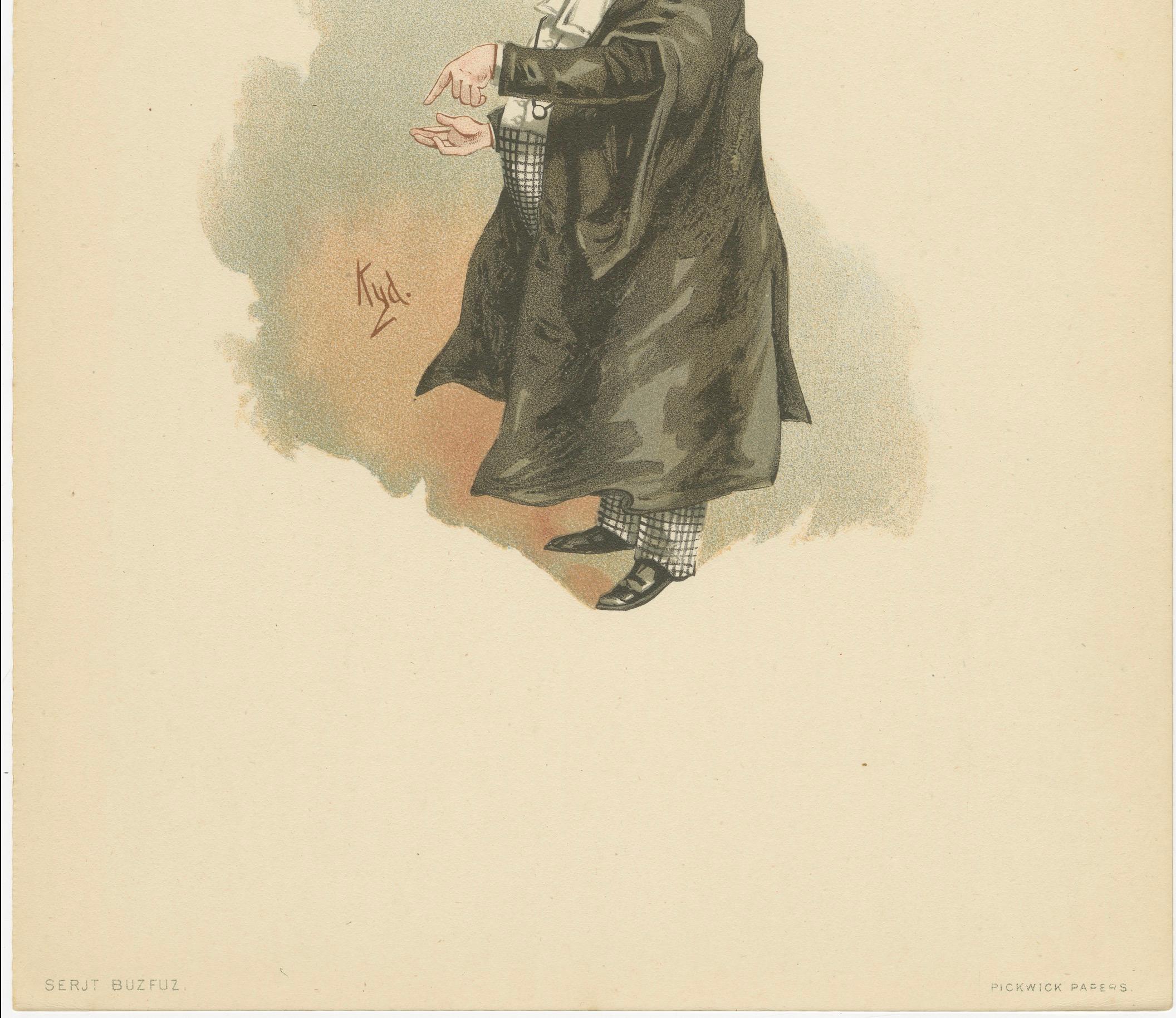Serjeant Buzfuz aus den Pickwick Papers - Kyd Charakterdruck nach Dickens, um 1889 (Englisch) im Angebot