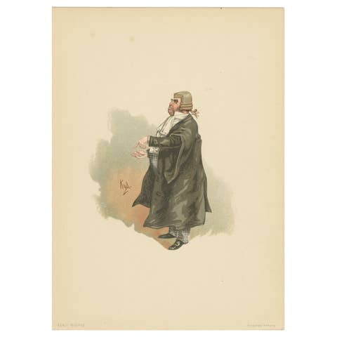 Serjeant Buzfuz from Pickwick Papers – Kyd Character Print after Dickens, c.1889
