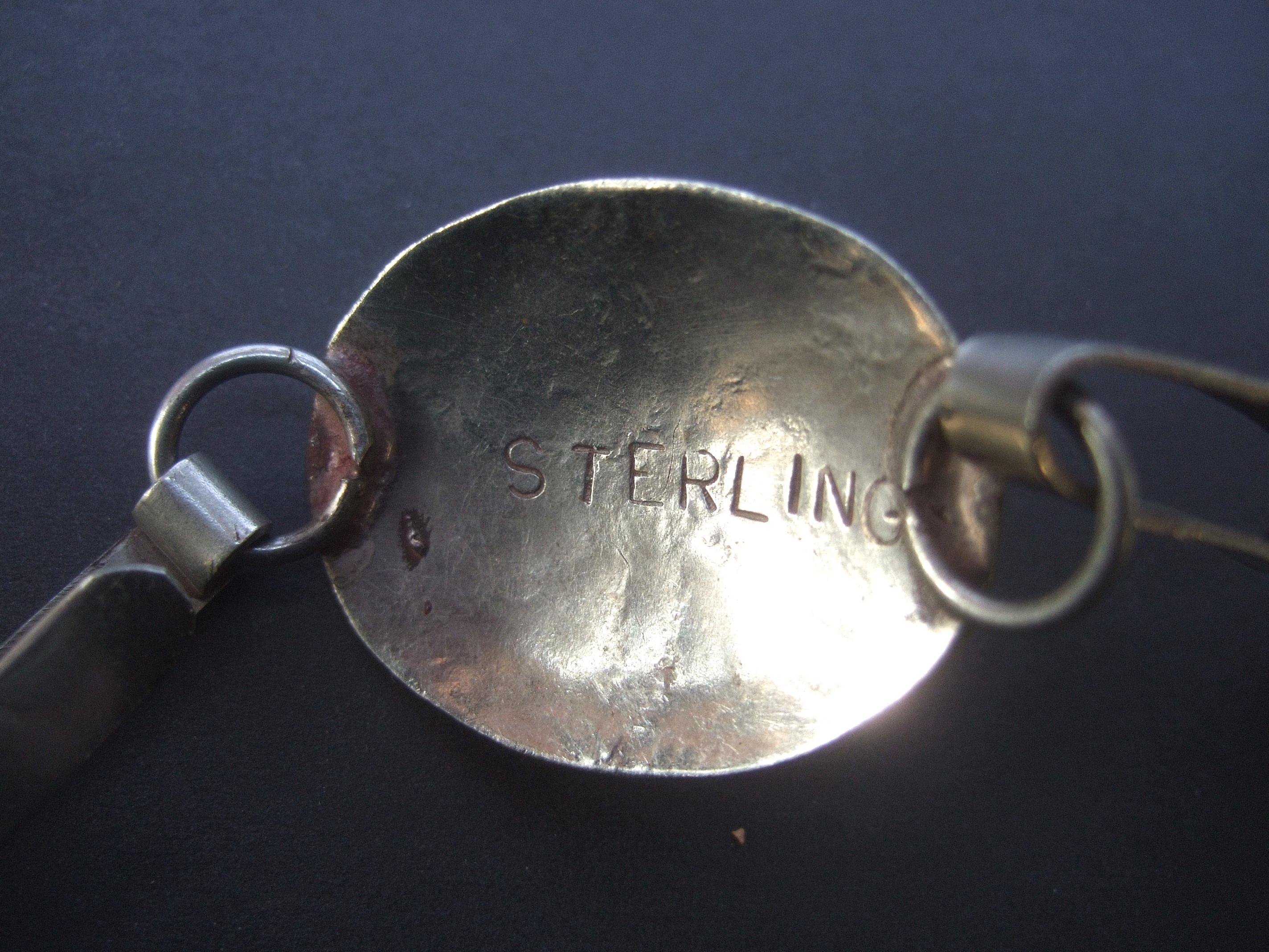 Handgefertigter Türkis- und Korallen-Handwerklicher Gliedergürtel aus Sterlingsilber, ca. 1970er Jahre im Angebot 13