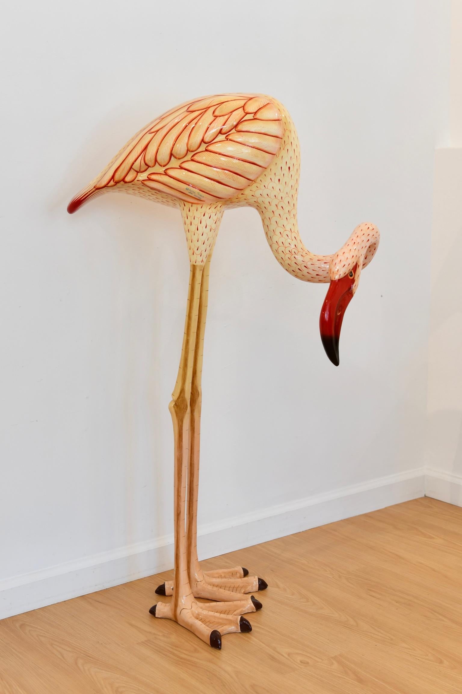 Mexican Sermel Tonala Papier Mache Flamingo