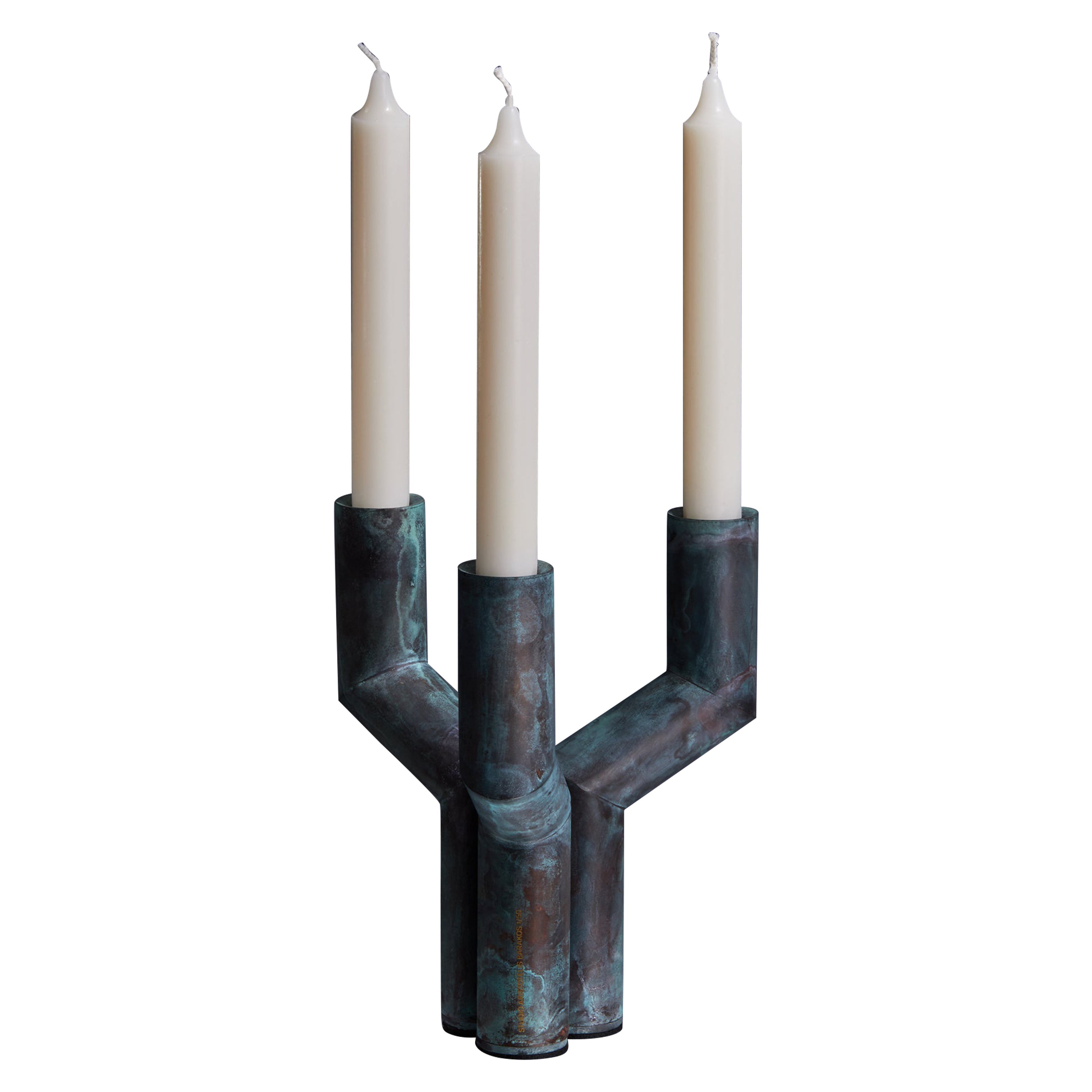 Sermón Verdigris LE Candelabro, de Aristotelis Barakos, patinado en venta