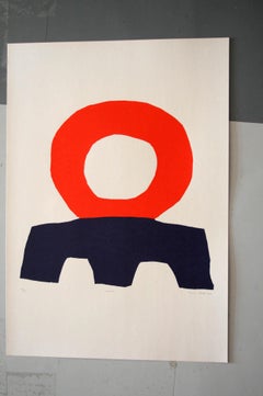 "SEROLOC" Original Bauhaus Artist Linocut Print, Signed Werner Graeff