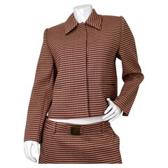 SER.O.YA Jessamine Camel Houndstooth Tailored Blazer