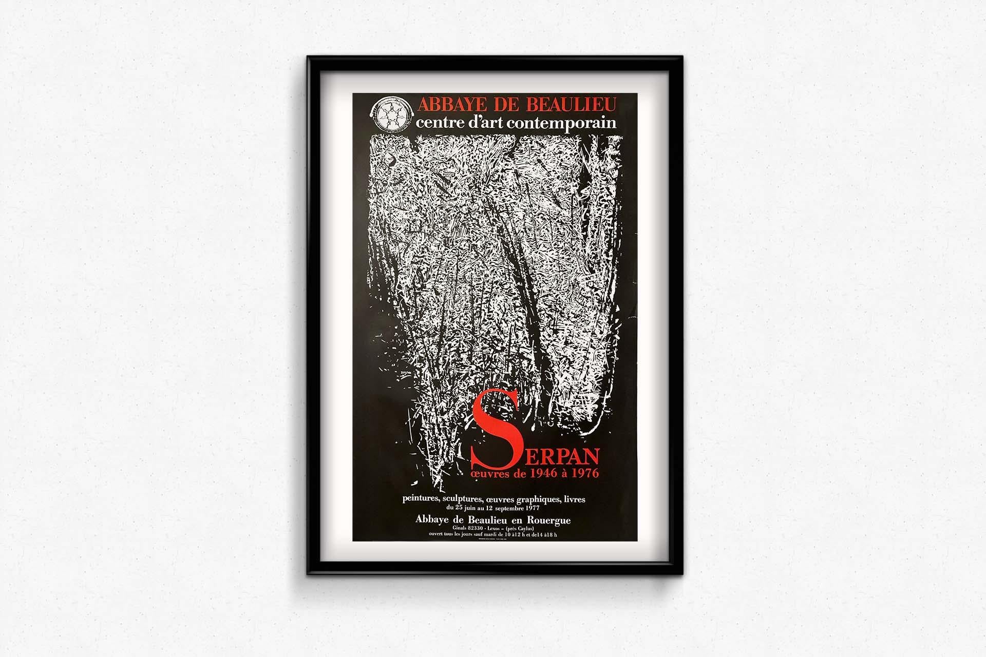 Original poster of Serpan's exhibition in 1977 at the Beaulieu Abbey For Sale 2