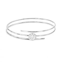 Serpend Bracelet de diamants de forme ronde en or blanc 14K pour elle