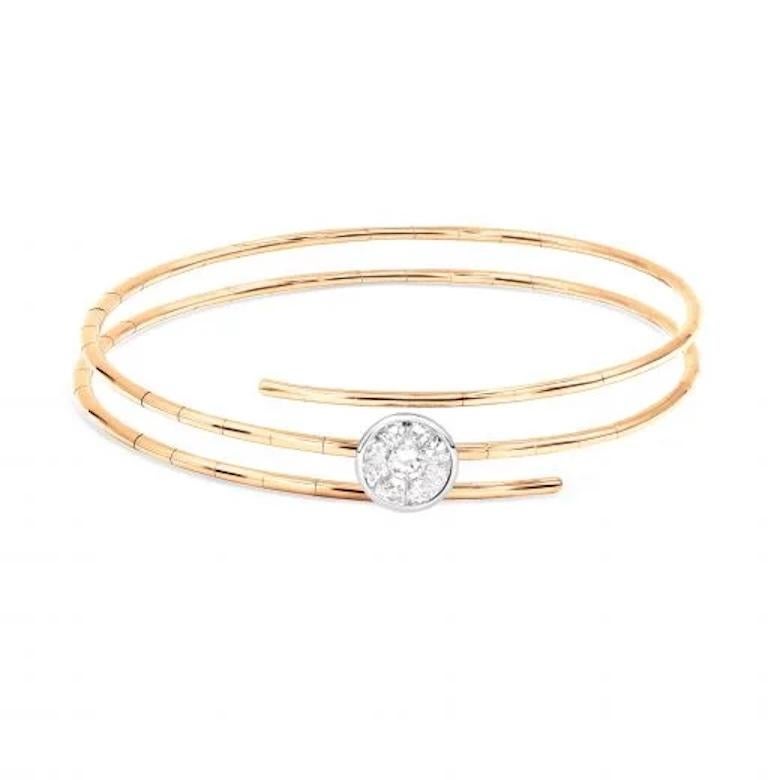 Serpend Runde Form Diamant-Armband 14K Weißgold für Sie (Rundschliff) im Angebot