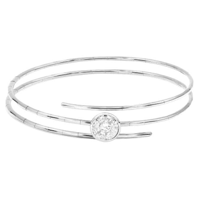 Serpend Runde Form Diamant-Armband 14K Weißgold für Sie im Angebot