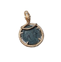 Serpent Ancient Roman 4th Century AD Constantius II Coin 14K Gold Pendant