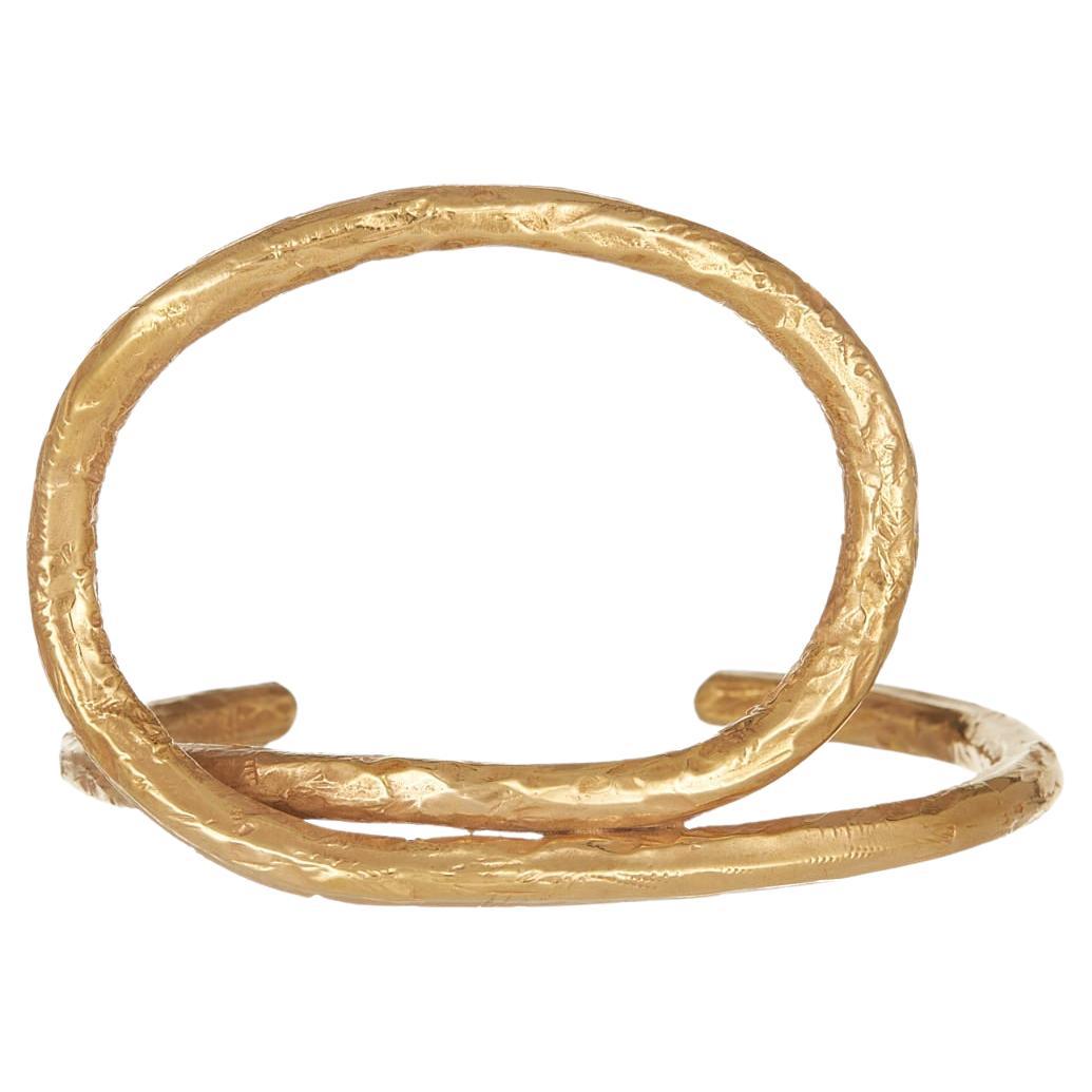 Serpent Bangle  handcrafted from 24ct gold plated bronze For Sale