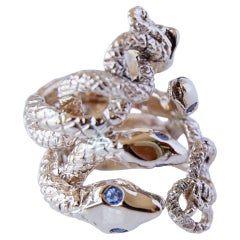 Serpent Ring Cocktail Snake Ring Tanzanite Snake Head Statement piece