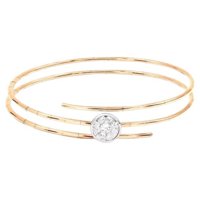 Serpent Round Shape Diamond Armband 14K Gelbgold für Sie
