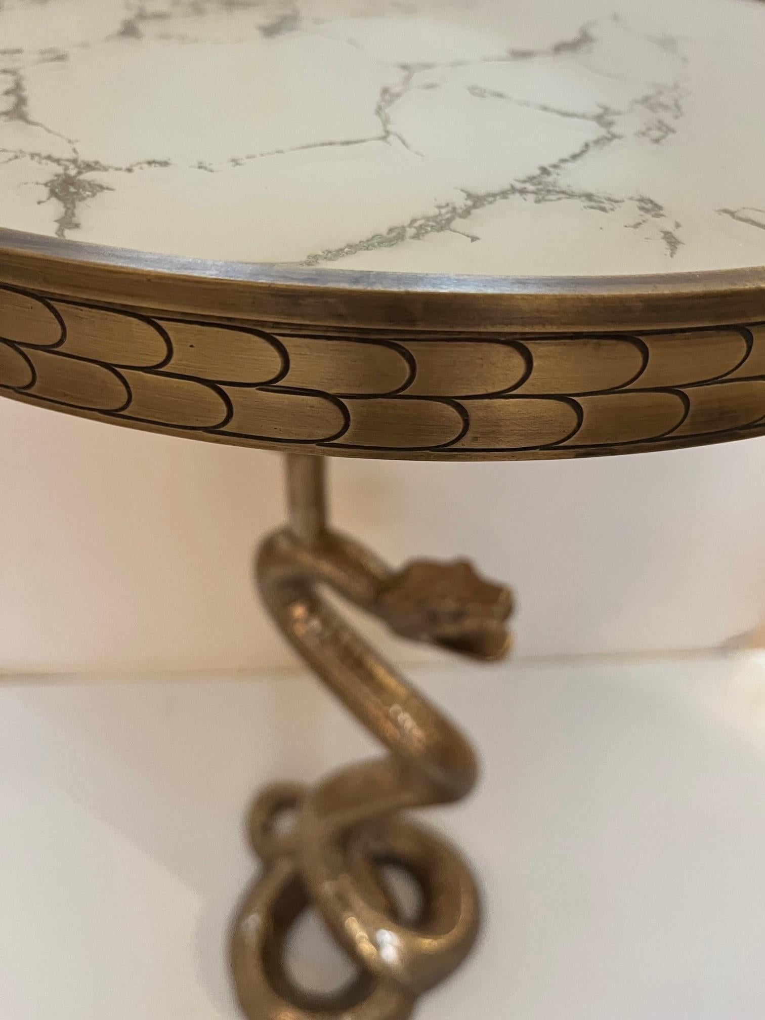 Serpent Side Table with Mirrored Top For Sale 5
