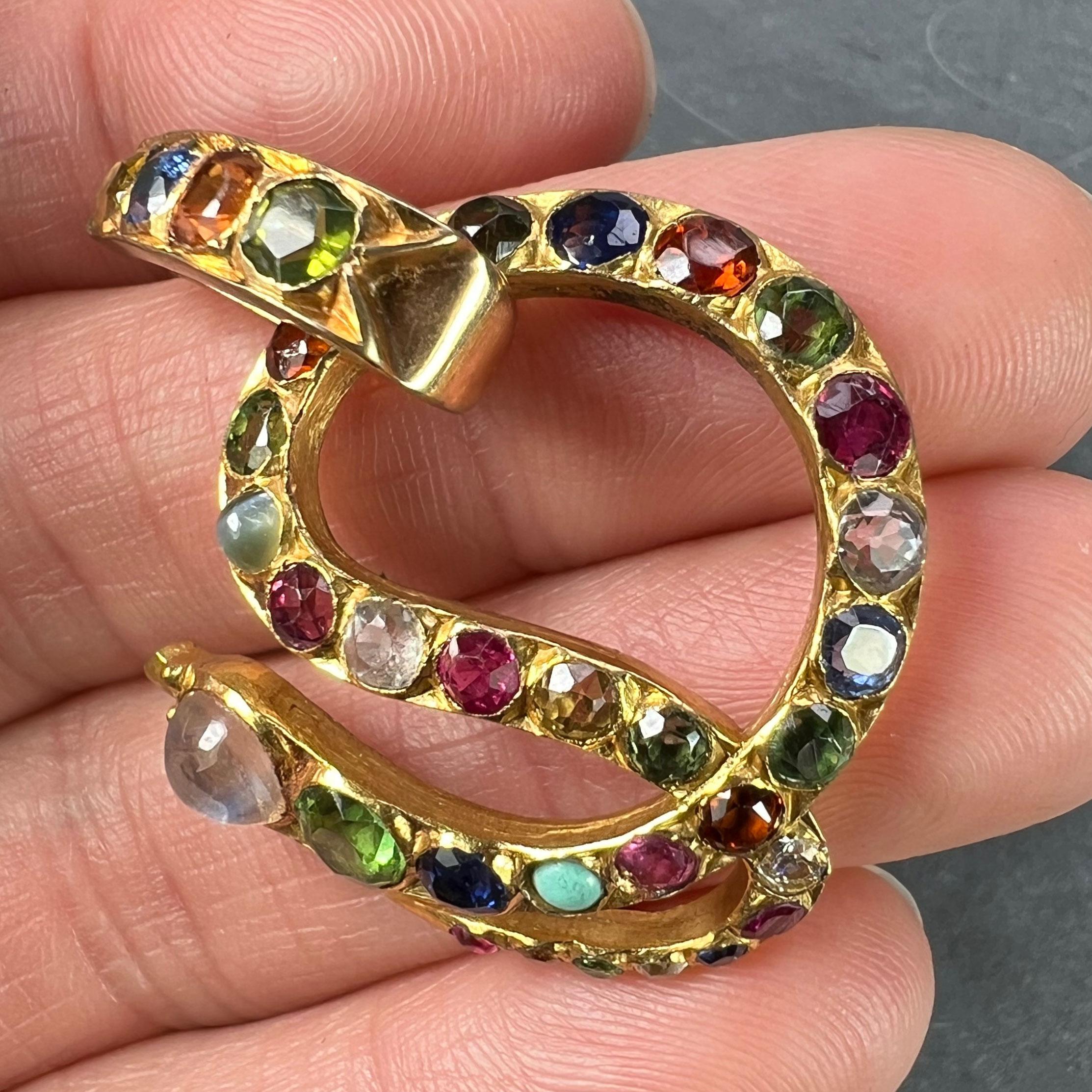 Colgante serpiente de oro amarillo de 18 quilates engastado en venta 1
