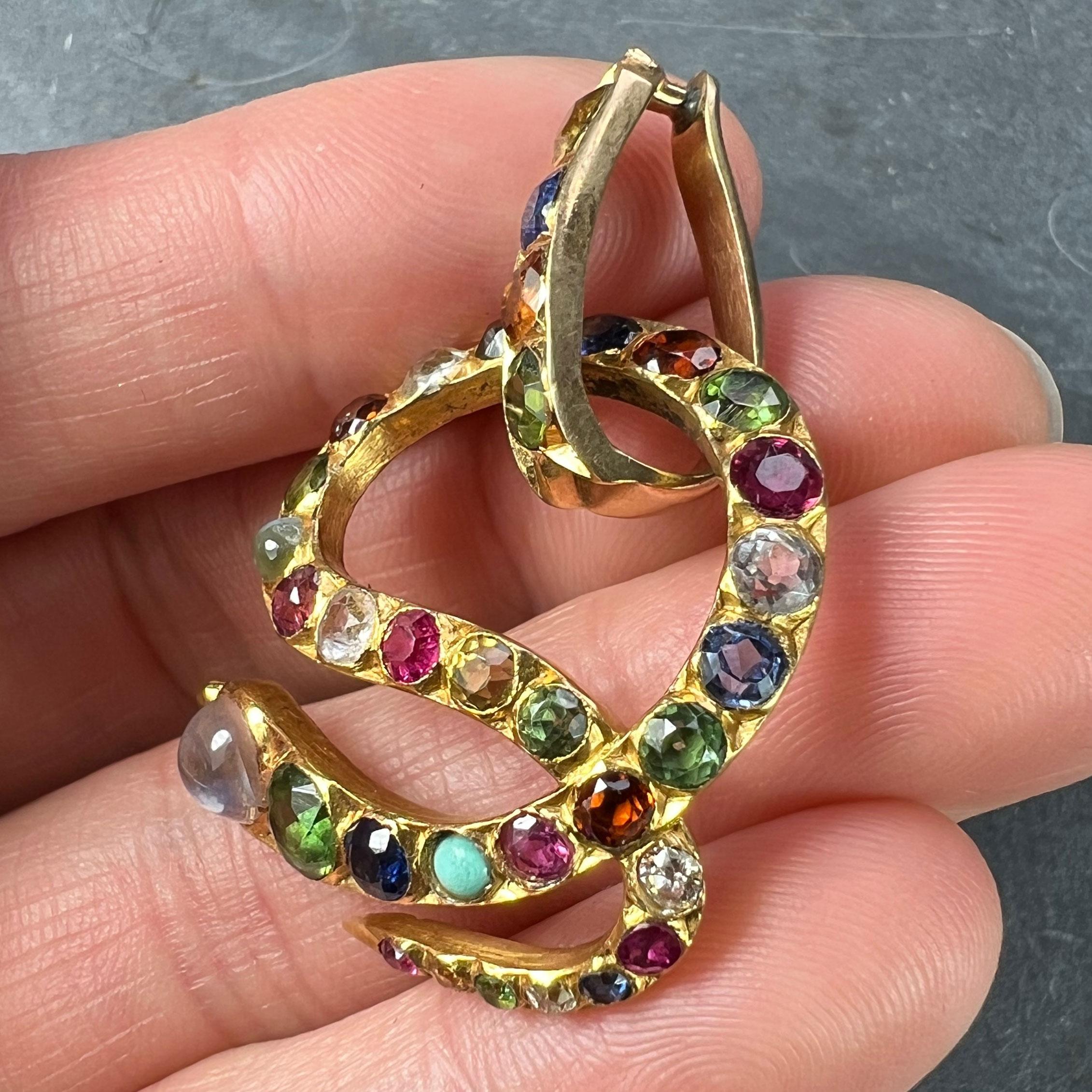 Colgante serpiente de oro amarillo de 18 quilates engastado en venta 2