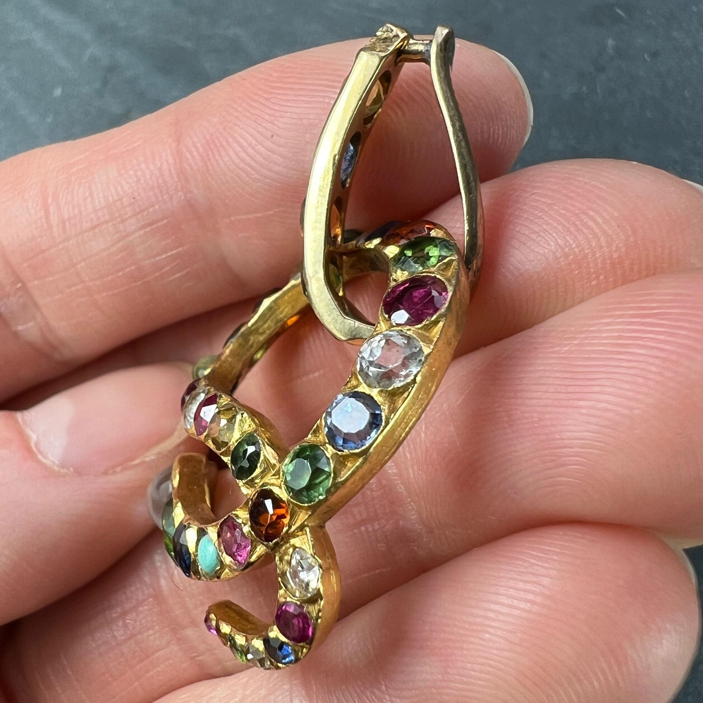 Colgante serpiente de oro amarillo de 18 quilates engastado en venta 3
