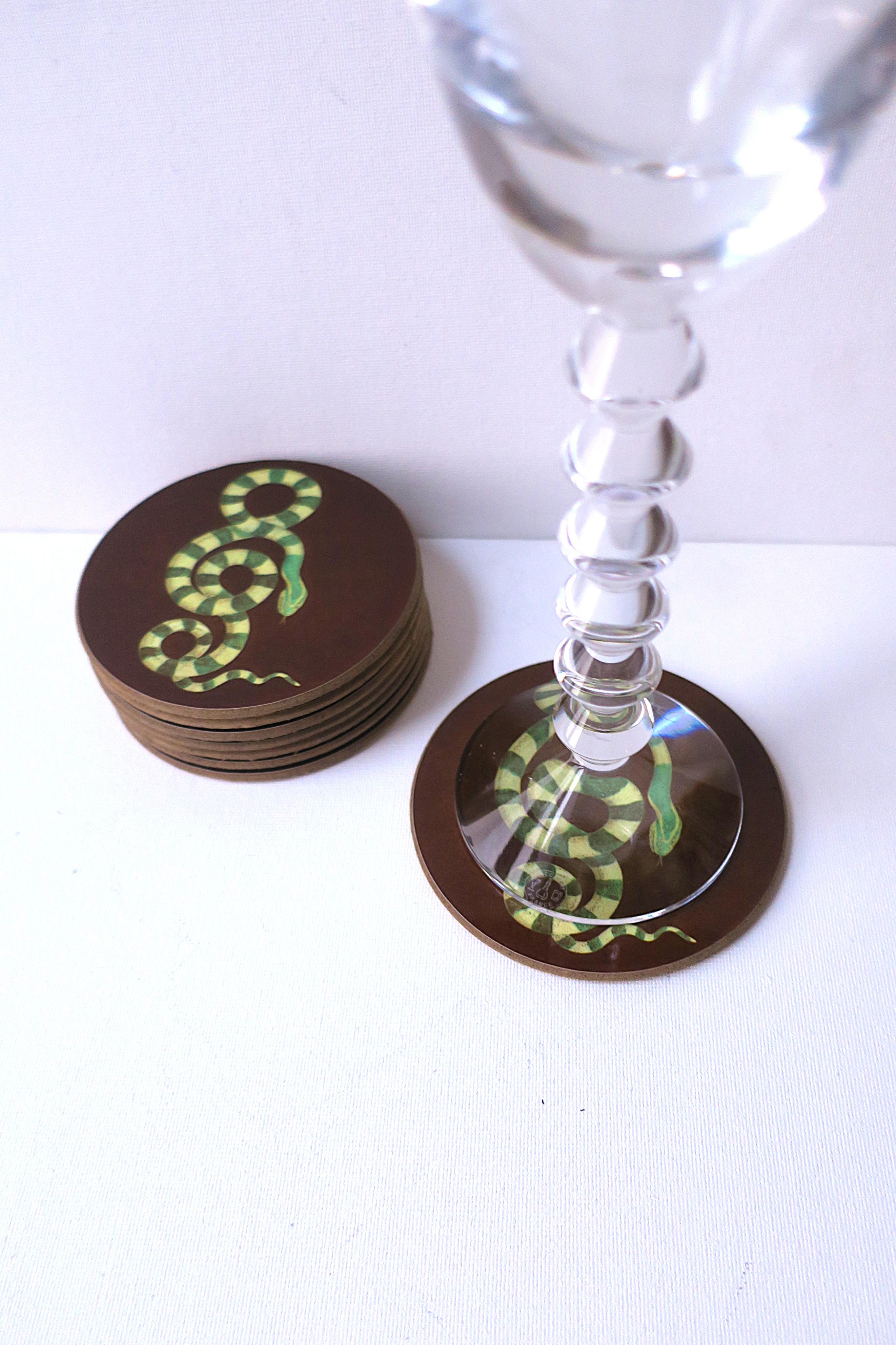 Contemporary Serpent Snake Coasters, Set of 8 For Sale