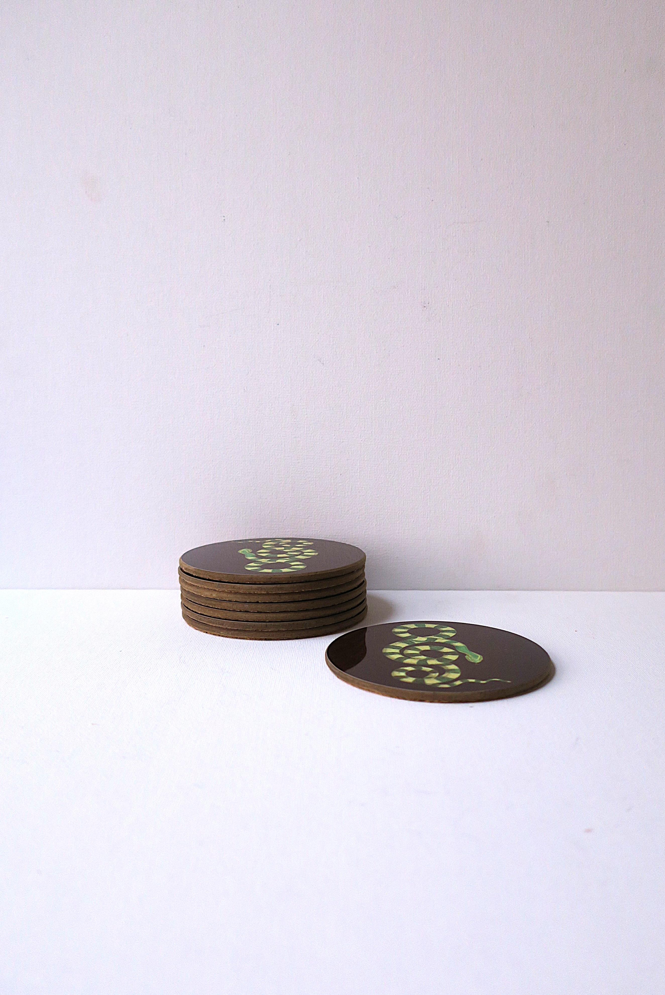 Serpent Snake Coasters, Set of 8 For Sale 1