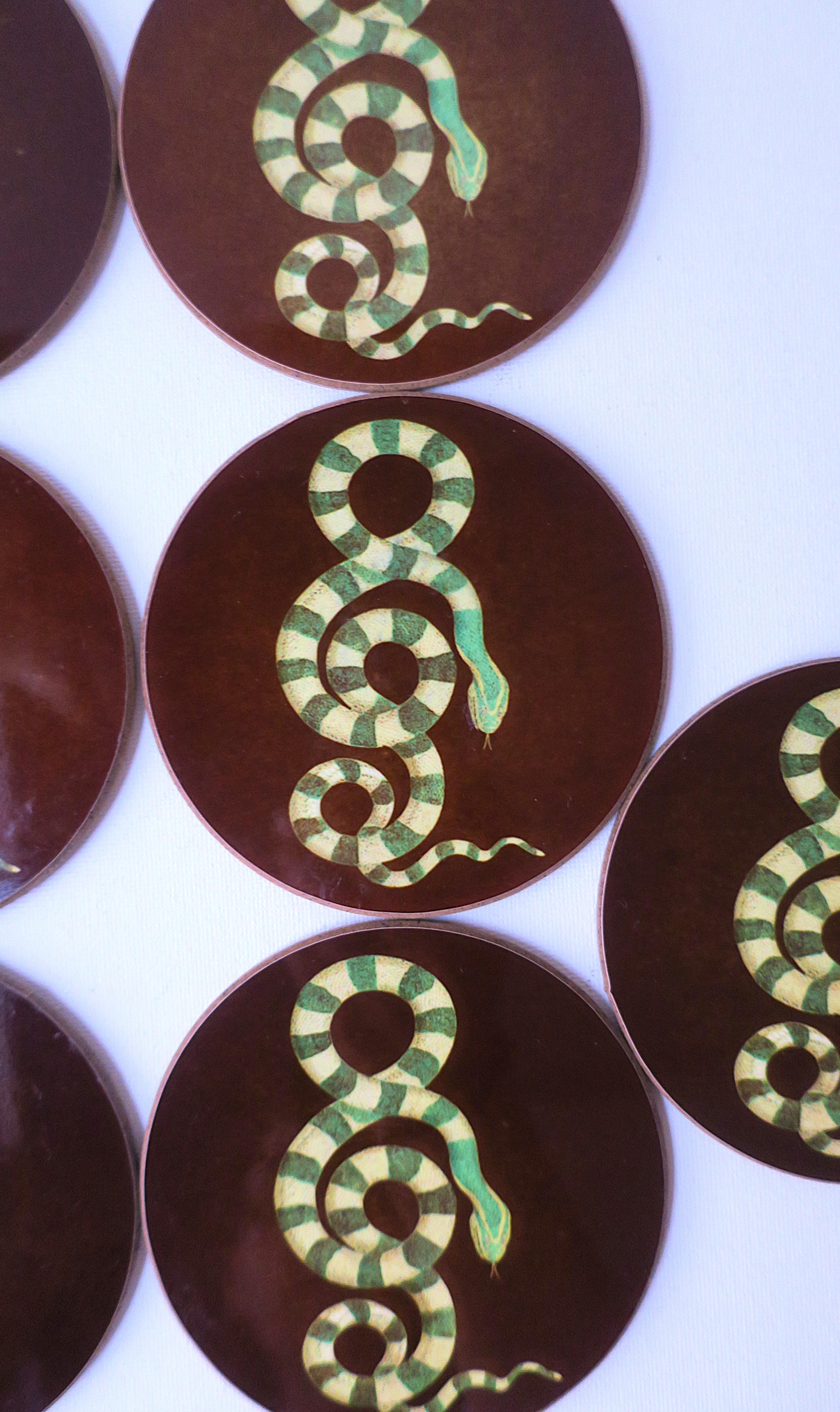 Serpent Snake Coasters, Set of 8 For Sale 4