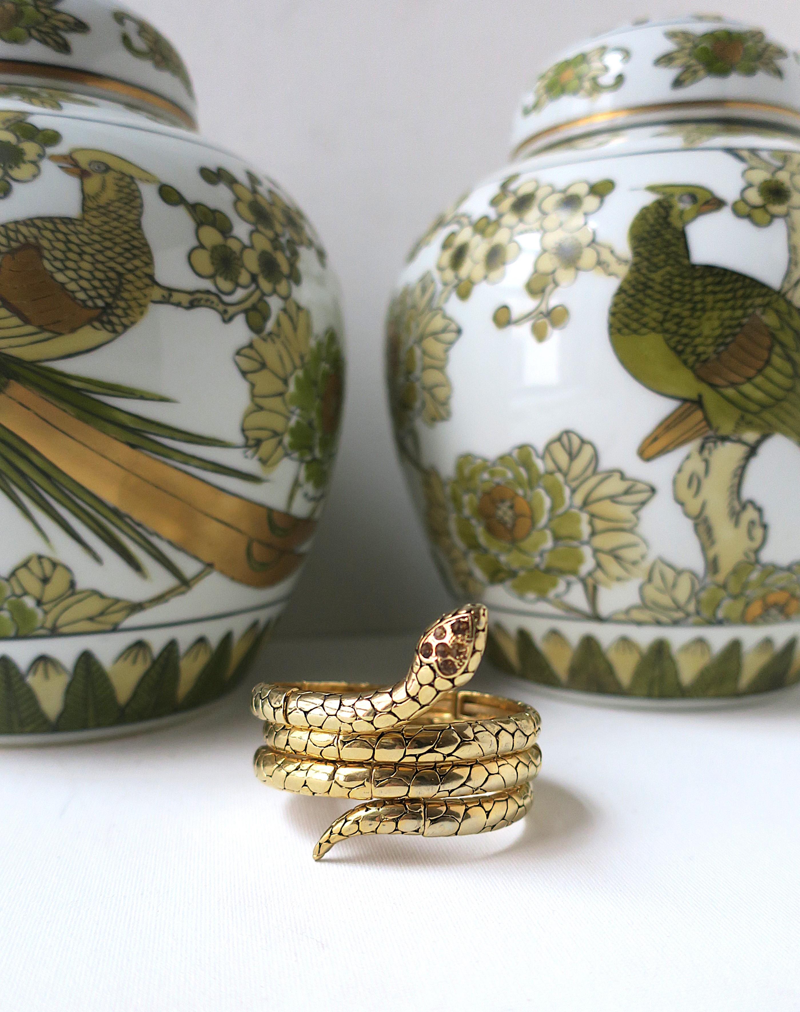 Taille ronde Bracelet manchette serpent