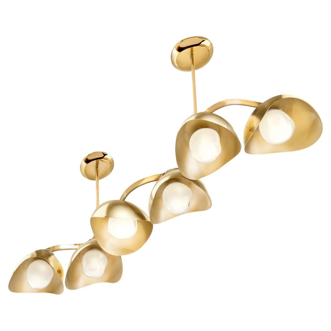 Serpente Ceiling Light by Gaspare Asaro- Brass Finish For Sale