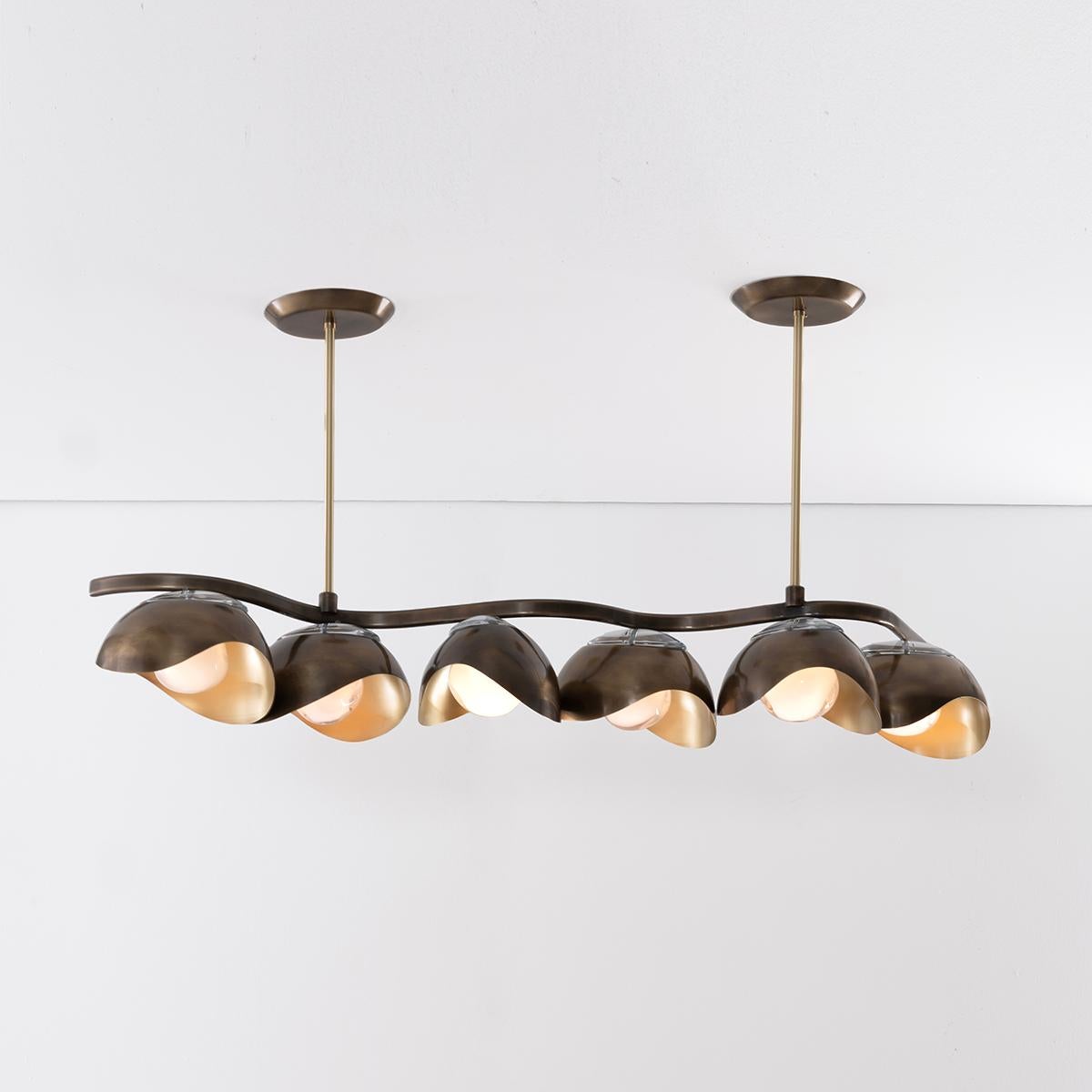 Serpente Ceiling Light by Gaspare Asaro- Polished Nickel and Satin Brass Finish For Sale 1