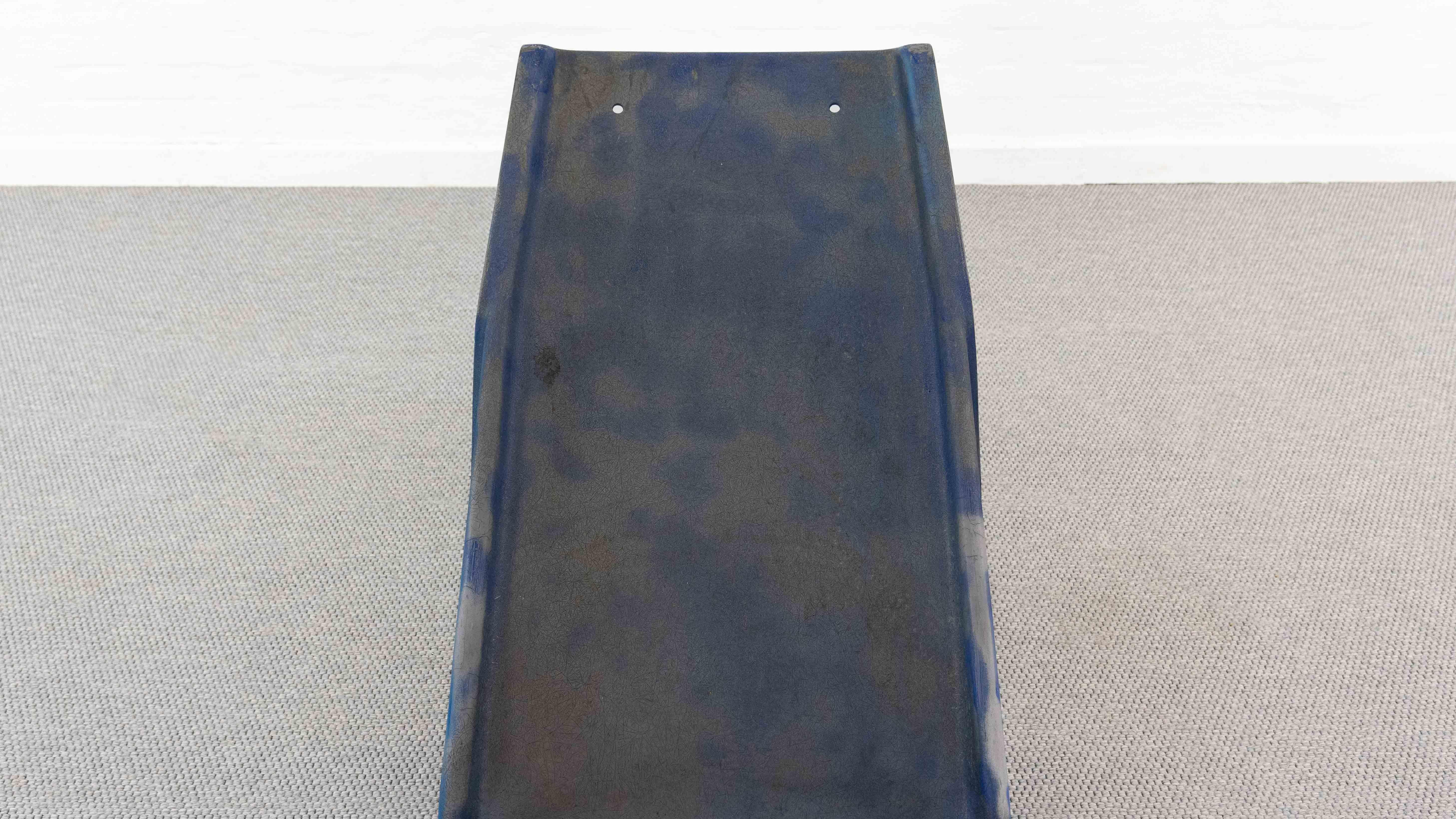 Serpentina Daybed Lounger By Burkhard Vogtherr For Rosenthal in BlueFiberglass For Sale 5