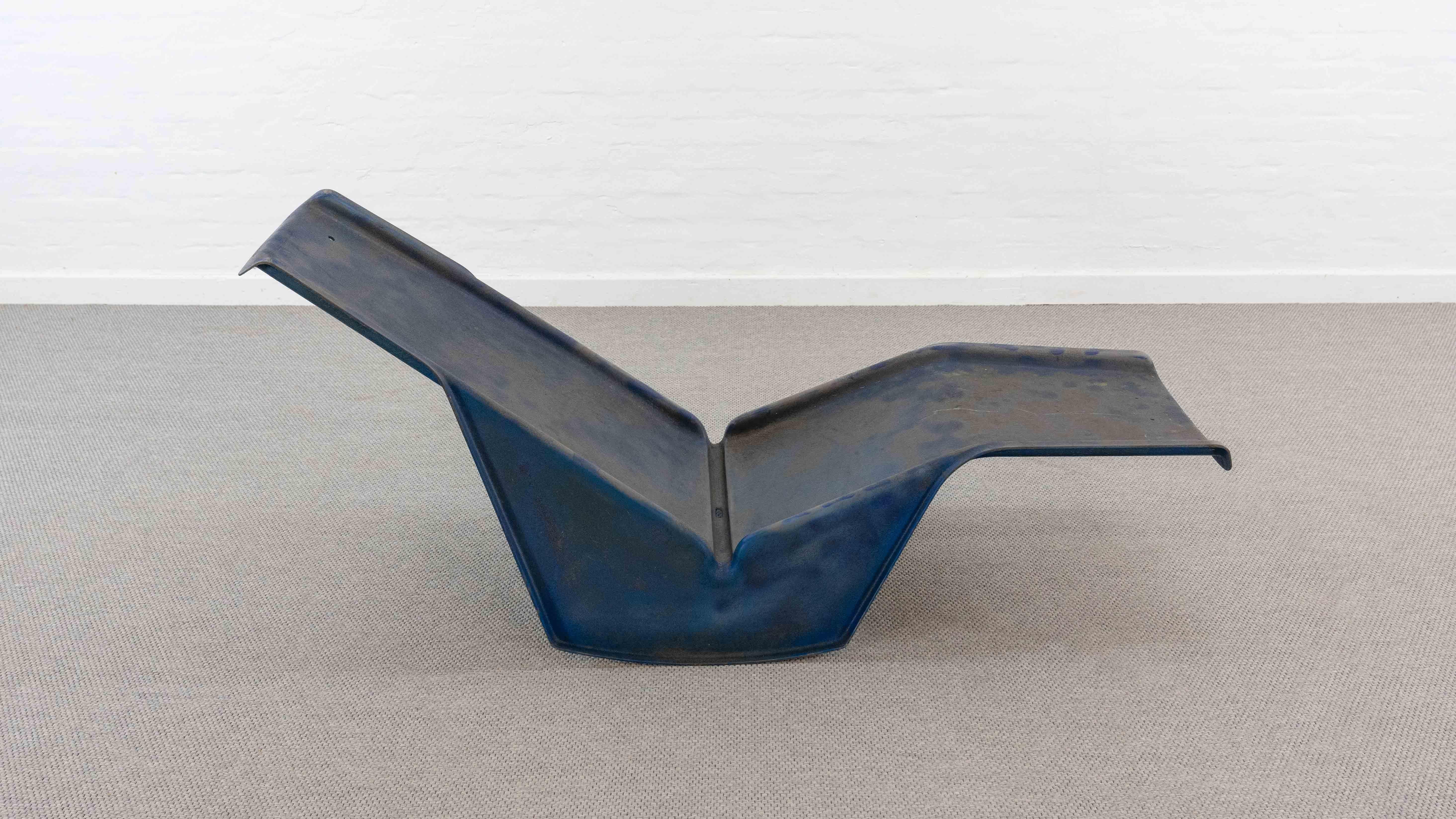 Space Age Serpentina Daybed Lounger By Burkhard Vogtherr For Rosenthal in BlueFiberglass For Sale