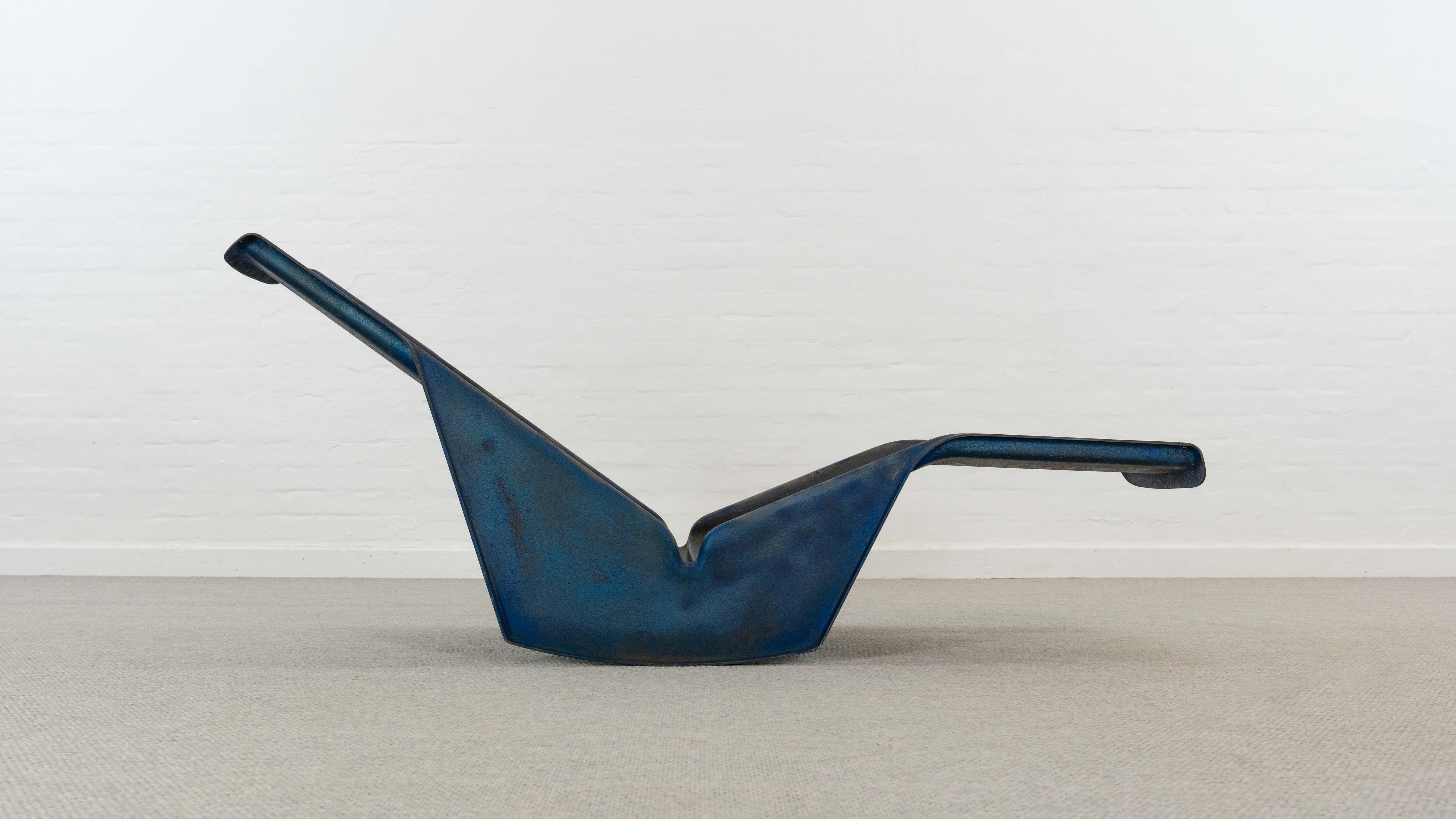 German Serpentina Daybed Lounger By Burkhard Vogtherr For Rosenthal in BlueFiberglass For Sale
