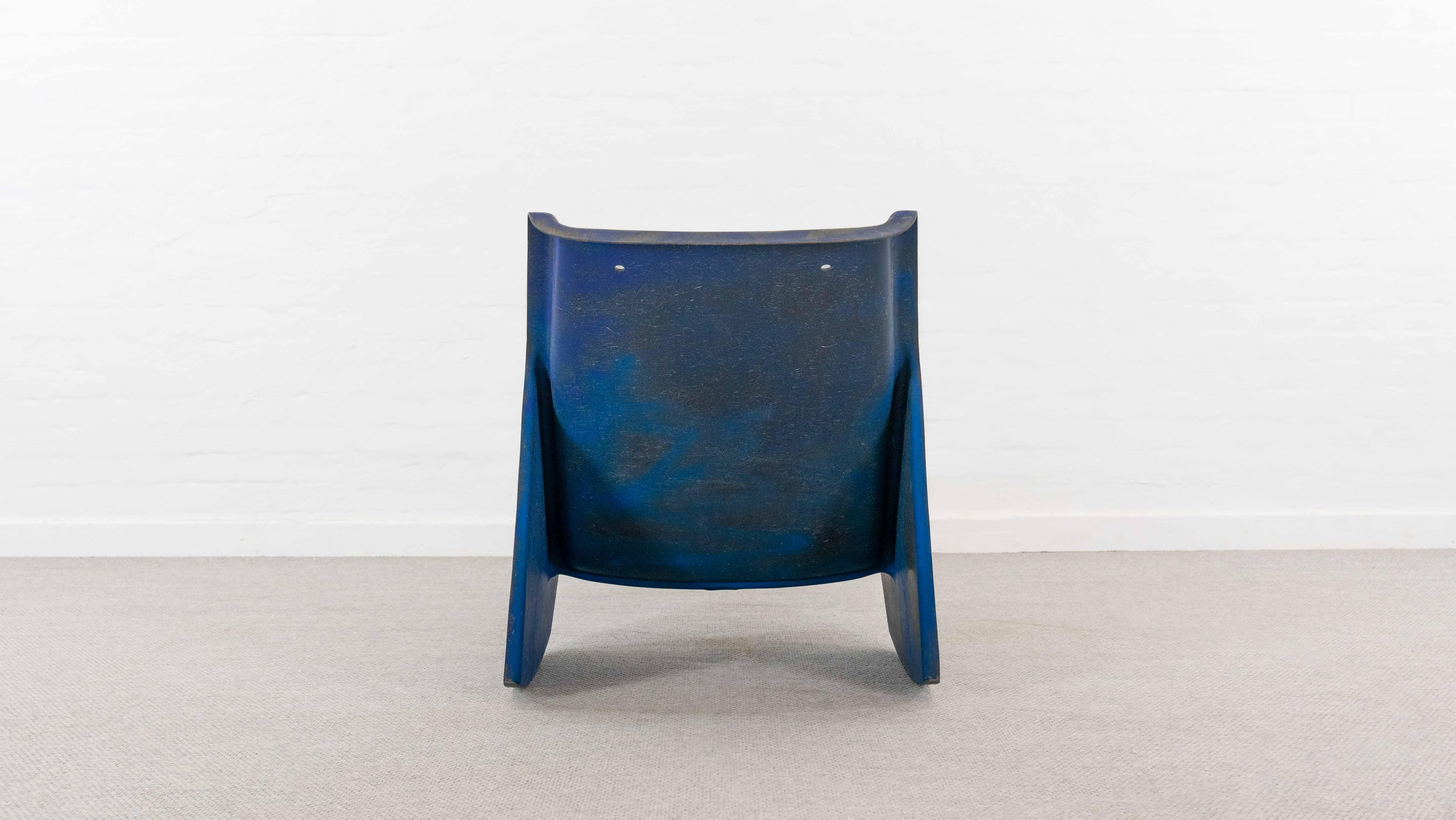 Late 20th Century Serpentina Daybed Lounger By Burkhard Vogtherr For Rosenthal in BlueFiberglass For Sale