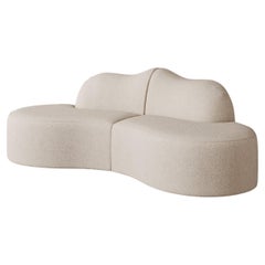 Serpentine 2-Piece Sectional in Vista Vanilla Bouclé by Christiane Lemieux