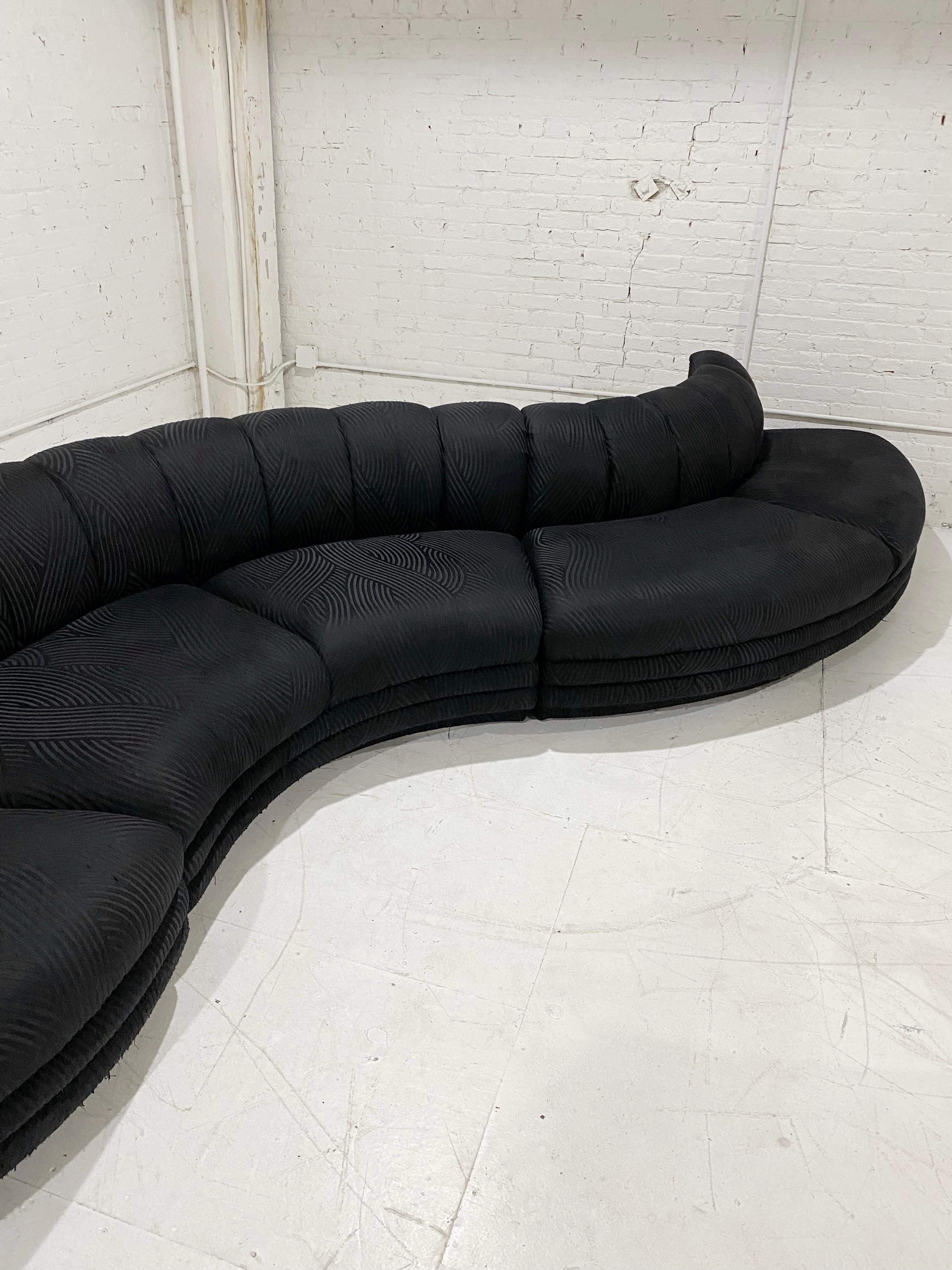 Hollywood Regency Serpentine 3 Piece Sectional by Jackson Chair Co