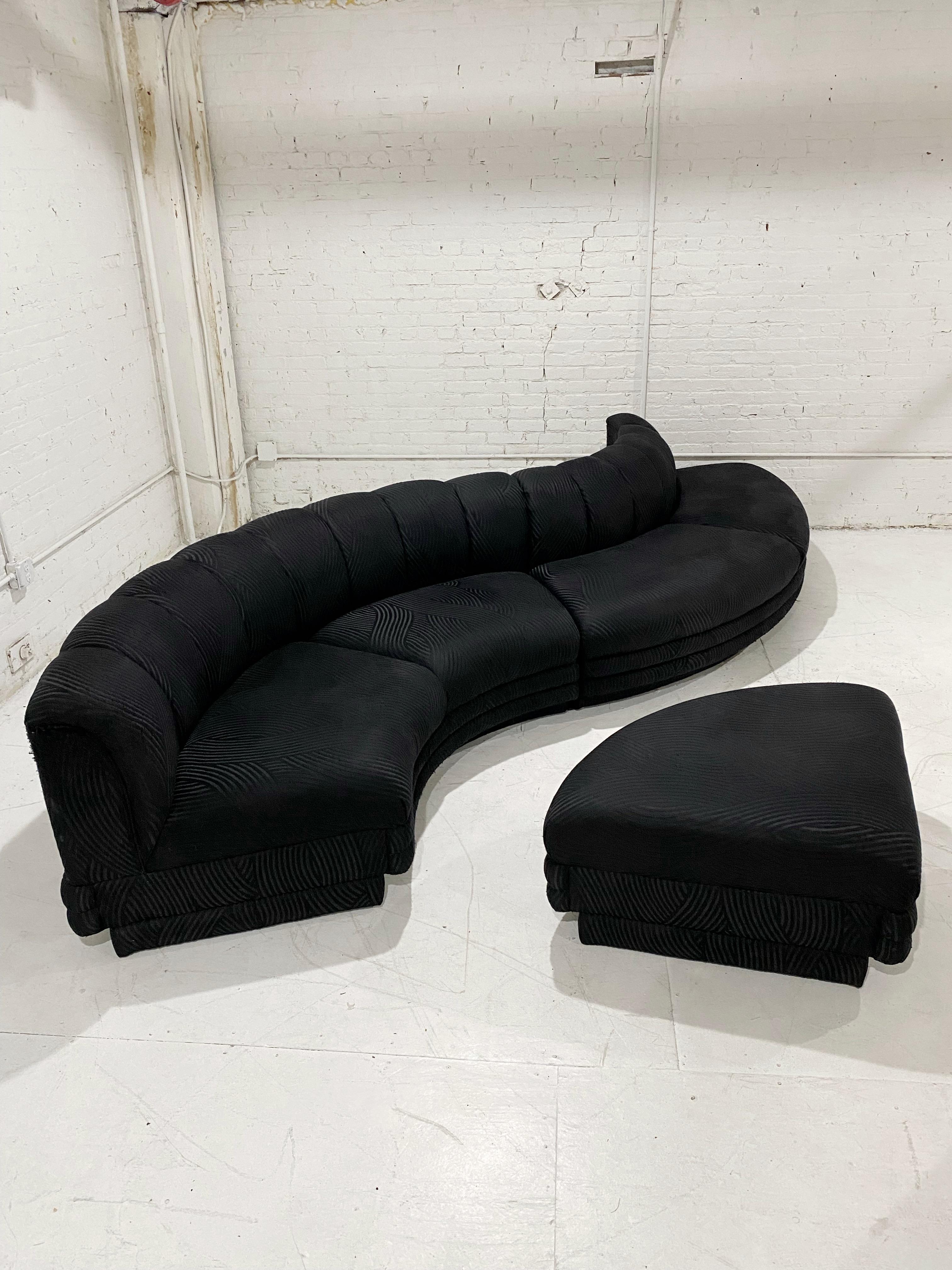 20th Century Serpentine 3 Piece Sectional by Jackson Chair Co