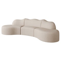 Serpentine 3-Piece Sectional in Vista Vanilla Bouclé by Christiane Lemieux