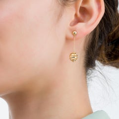 Serpentine Ball Gold Earrings