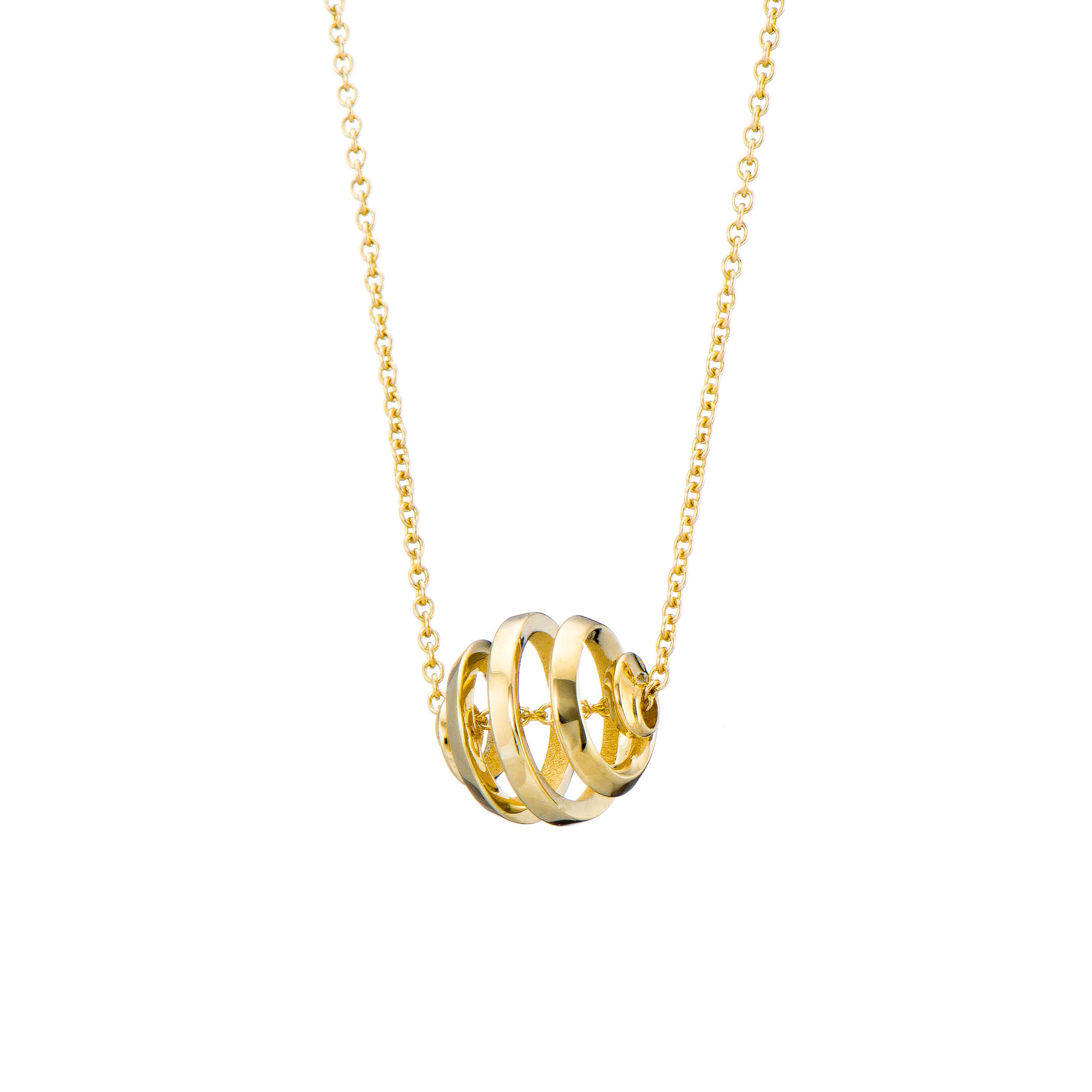 Serpentine Ball Gold Pendant In New Condition For Sale In Athens, GR