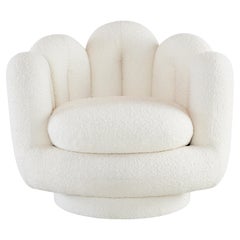 Silla giratoria Serpentine Bouclé Marfil