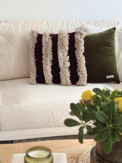 Serpentine Burgundy with trimming Velvet Deluxe Handmade Decorative Cushion