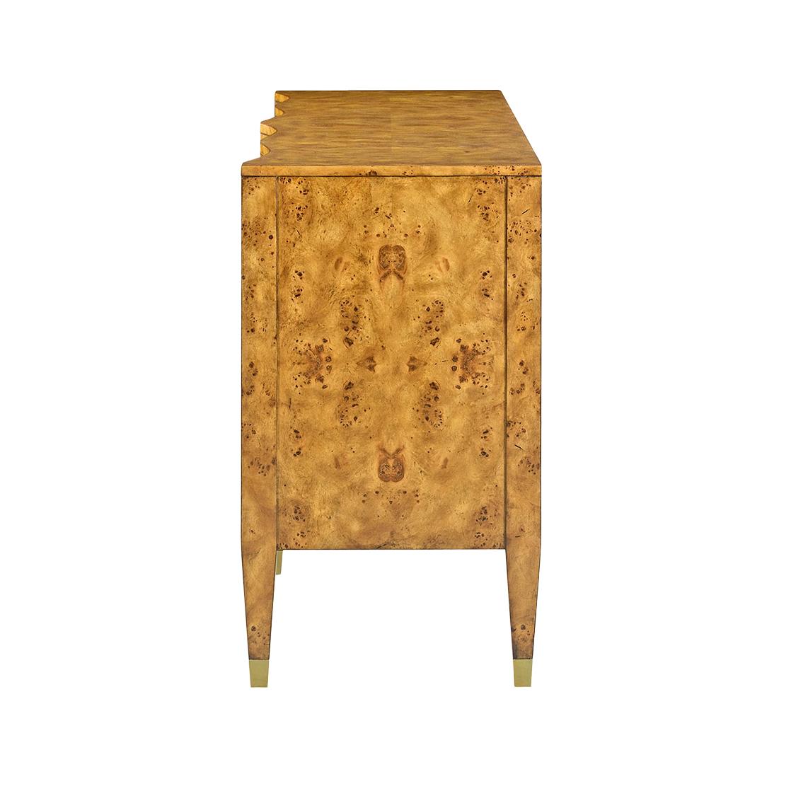 Vietnamese Serpentine Burl Wood Dresser For Sale