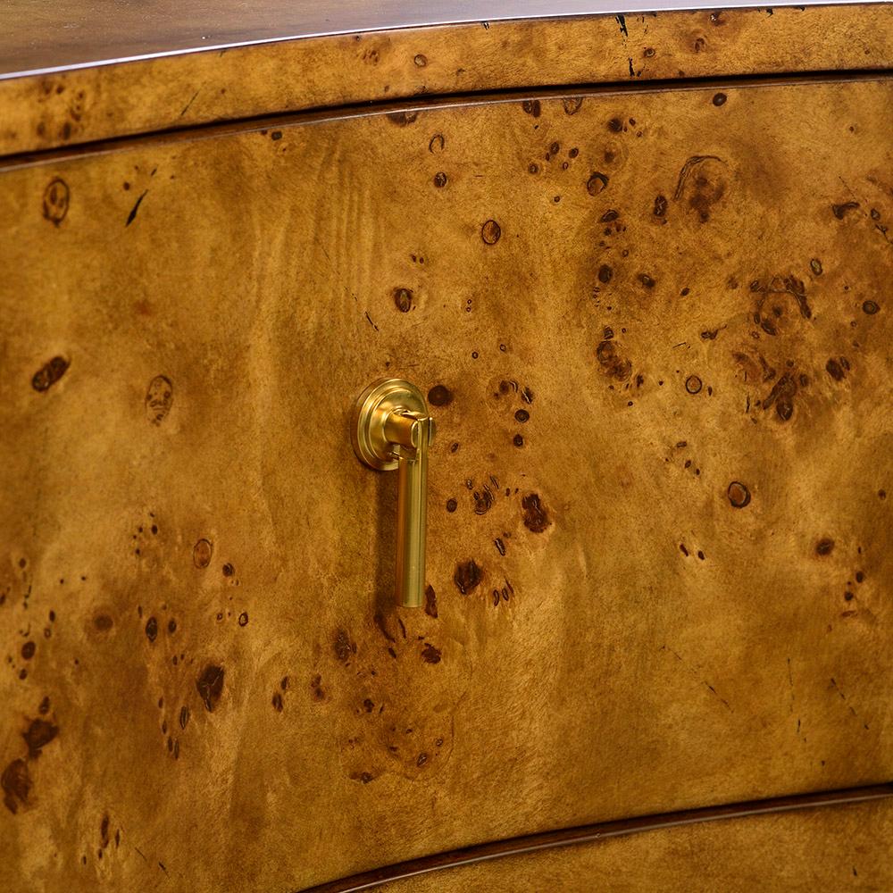 Contemporary Serpentine Burl Wood Dresser For Sale
