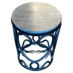 Vintage Serpentine Cement-Top End Table by Paul Marra