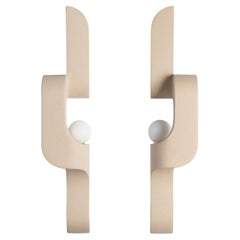 Serpentine Ceramic Wall Sconce - Mirrored pair