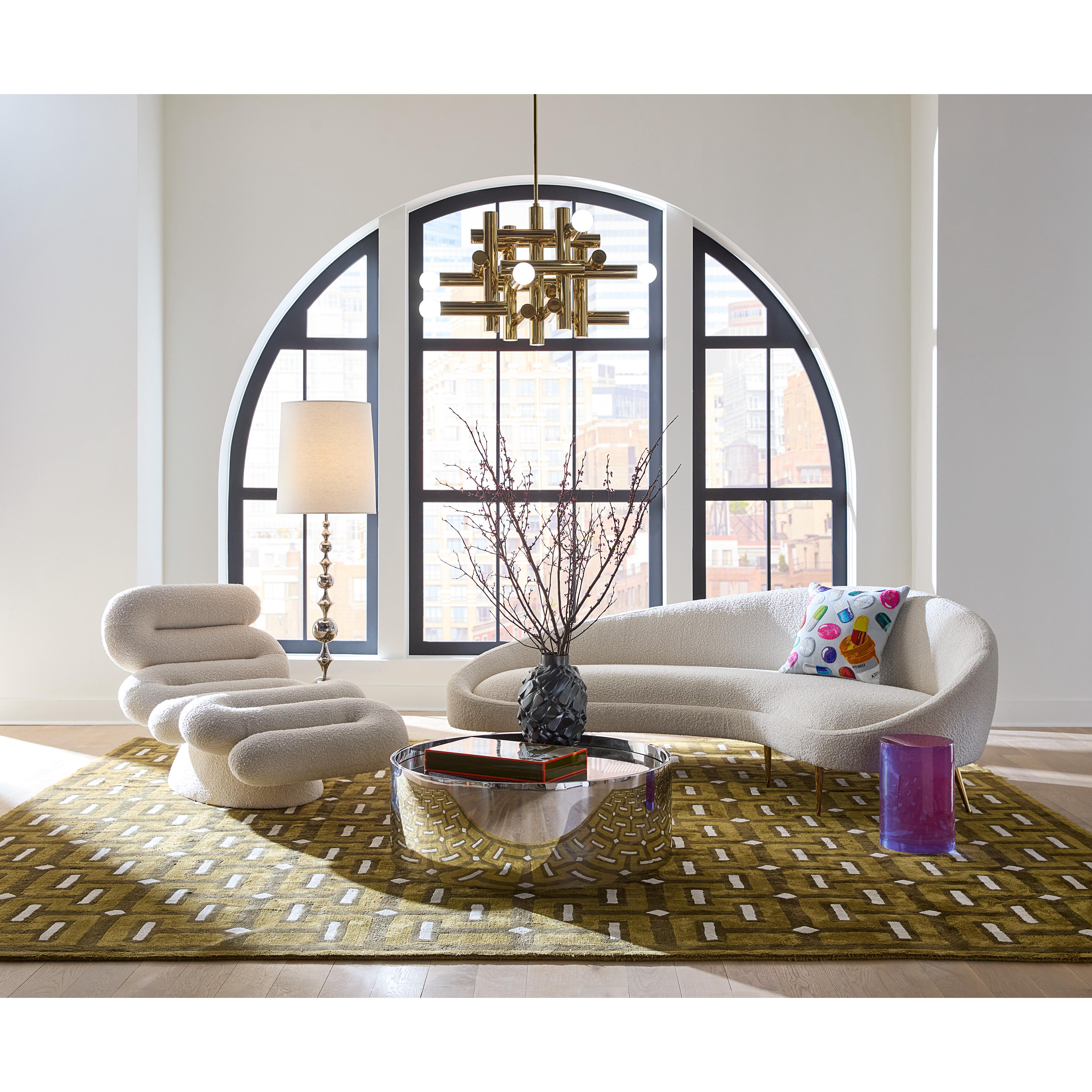 Serpentine Ivory Bouclé Chaise 3