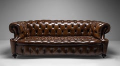 Serpentine Chesterfield Sofa, England, circa 1920