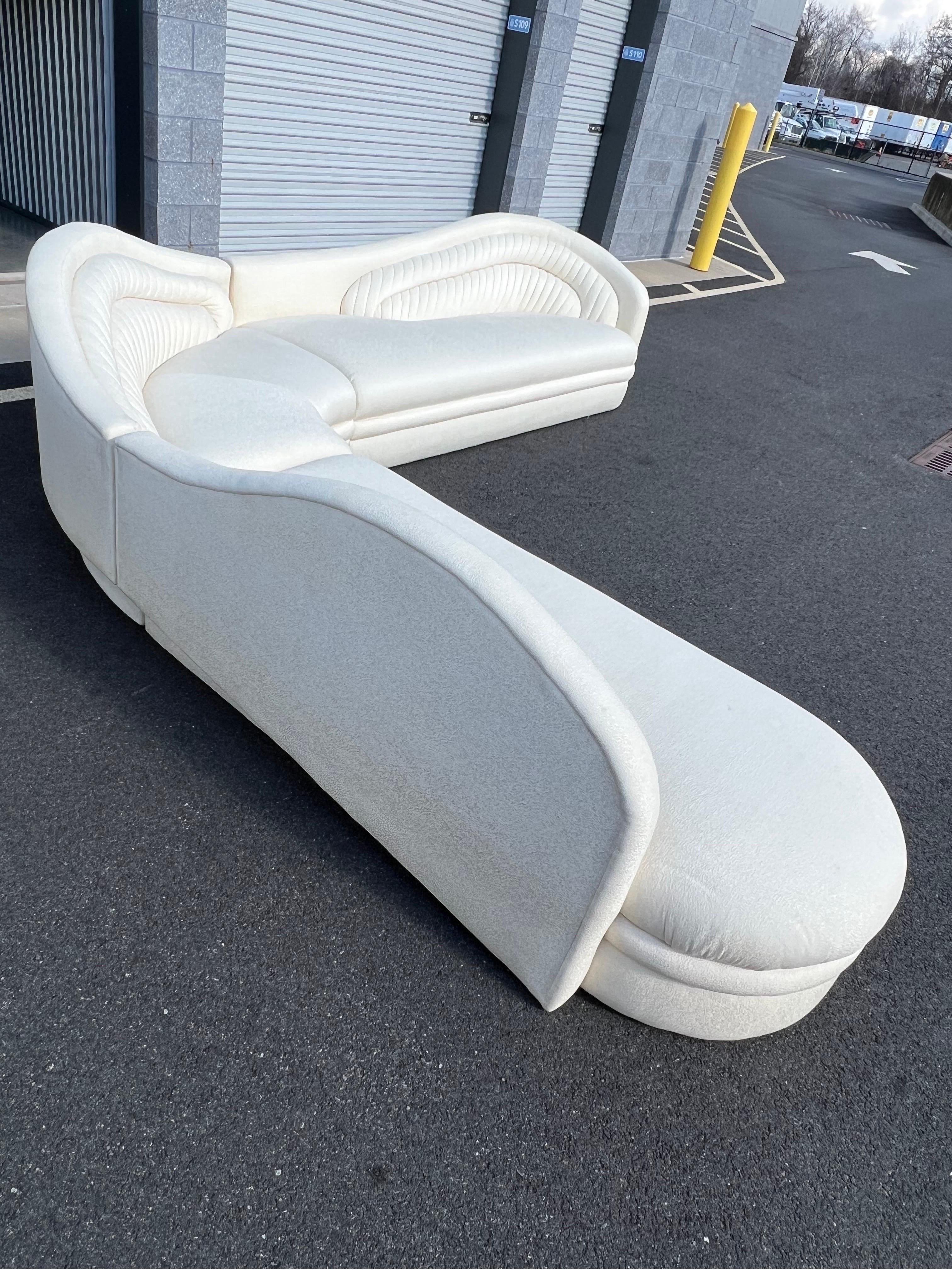 Post-Modern Serpentine Custom Made Cloud Sectional by Weiman For Sale