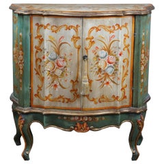 Serpentine Demilune Italian Florentine Side Cabinet or Entry Console Table