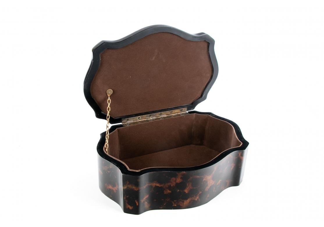 Hand-Painted Serpentine Faux Tortoise Finish Box For Sale