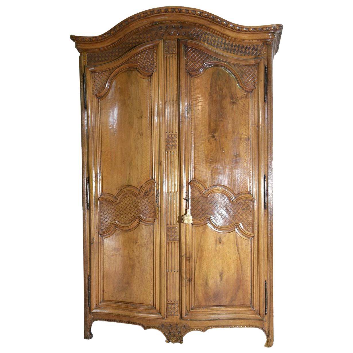 Serpentine French Armoire For Sale