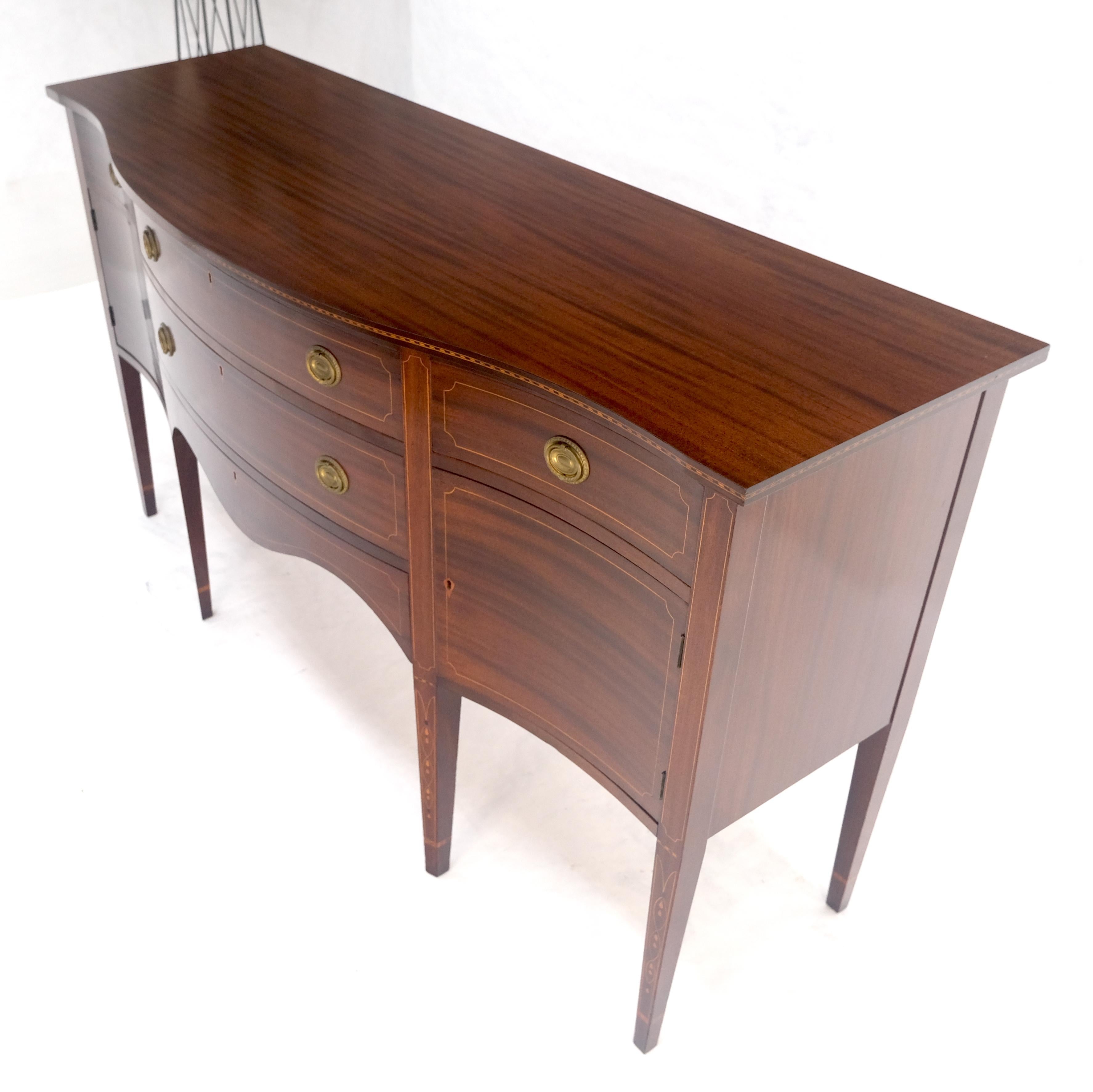 Serpentine Front Federal 6' Long Inlaid Mahogany Sideboard Credenza Console MINT For Sale 5