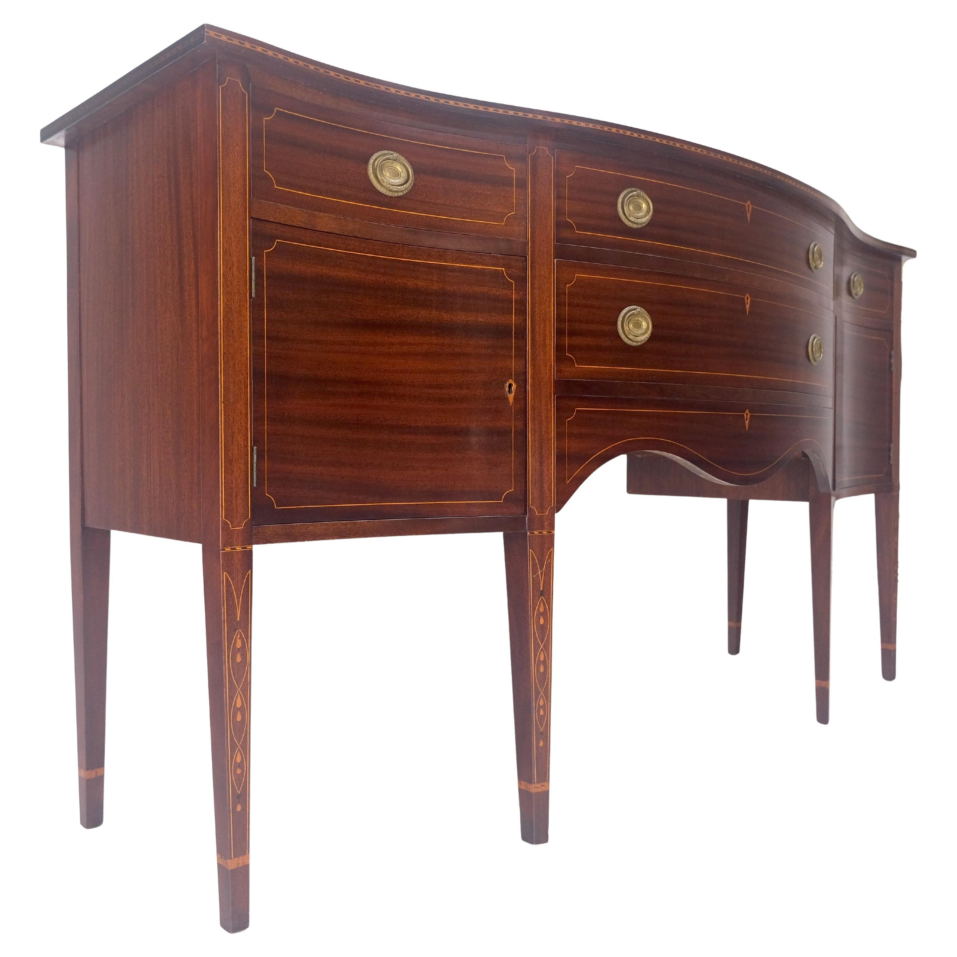 Credenza Credenza Console in mogano intarsiato con fronte a serpentina Feder lunga 6' MINT