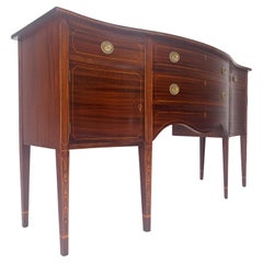 Serpentine Front Federal 6' Long Inlaid Mahogany Sideboard Credenza Console MINT